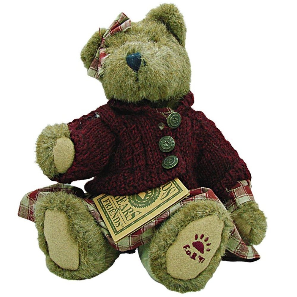 Boyds Velma Q Berriweather 1997 Jointed Dressed Bears & Friends Plush Toy 11"